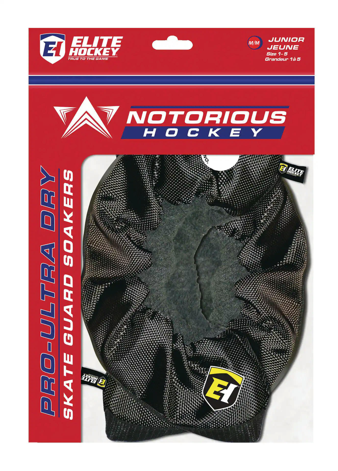 Elite Hockey Notorious Pro-Ultra Dry Soakers Skate Guards, Black, Assorted Sizes