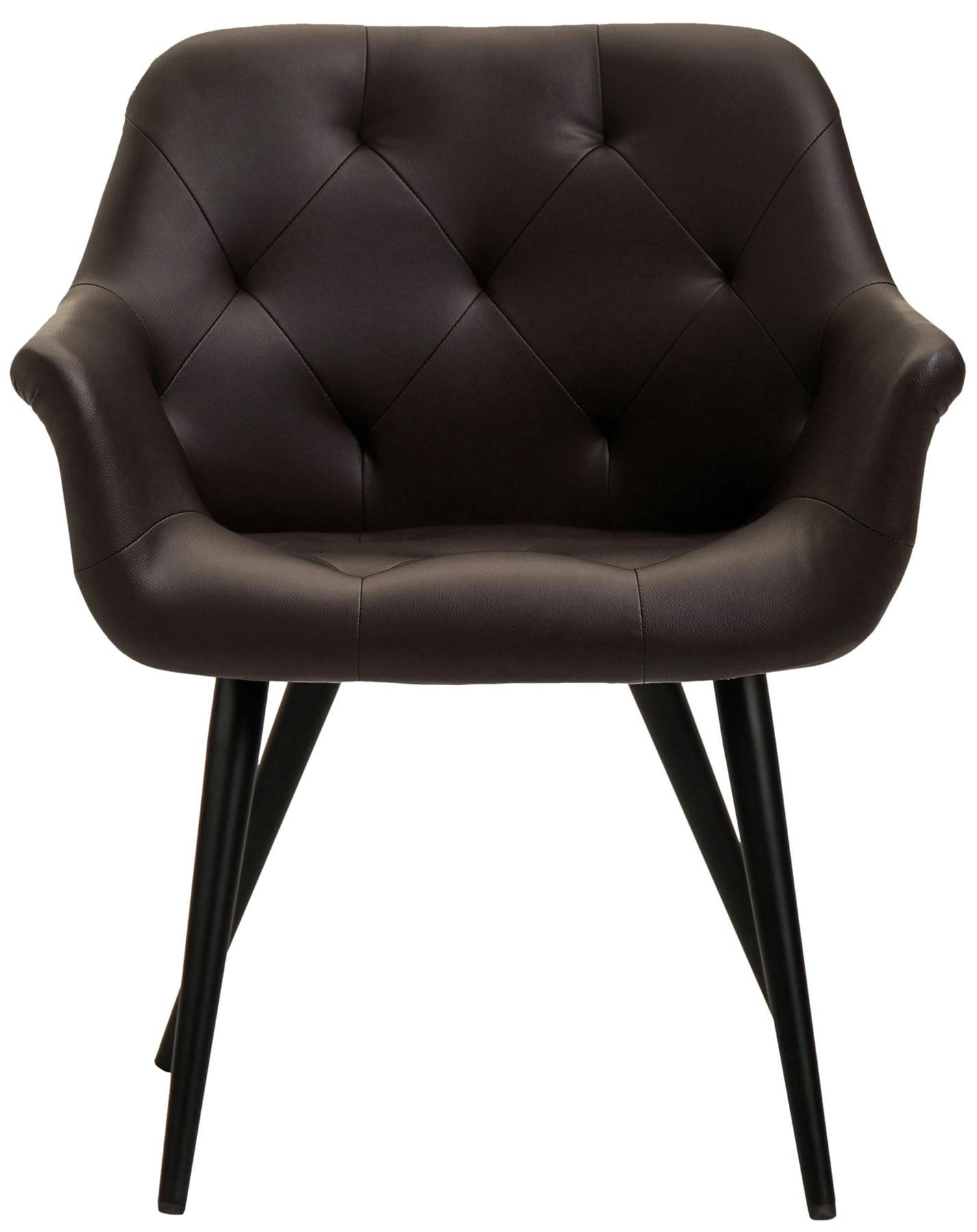 LANGFORD - Chaise de salle à manger avec accoudoirs en similicuir Marron