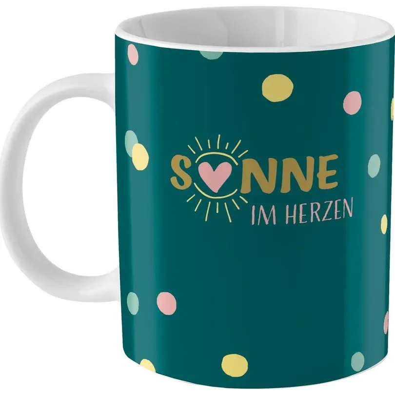 Kaffeebecher Set bestehend aus gleichen Artikeln Sonne im Herzen