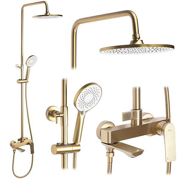 Kit De Douche Rea Avalon Brush Gold 50X23X153,1Cm