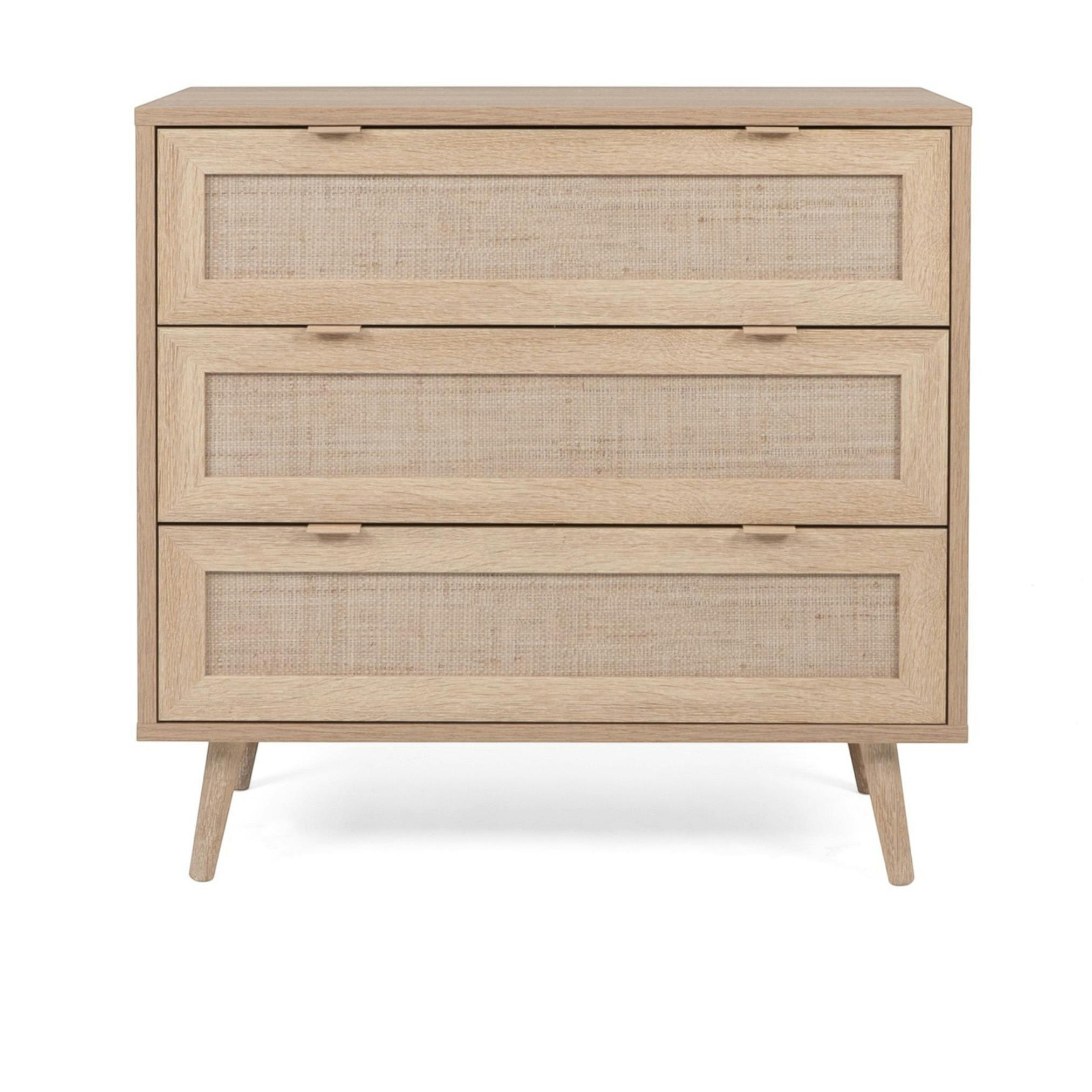 Commode bohème 3 tiroirs effet rotin SONA