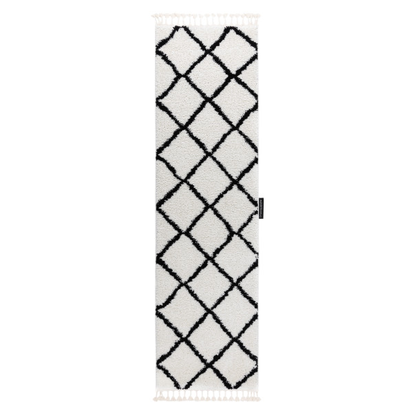 Dywan, Chodnik BERBER CROSS biały - do kuchni, przedpokoju, na 60x200 cm