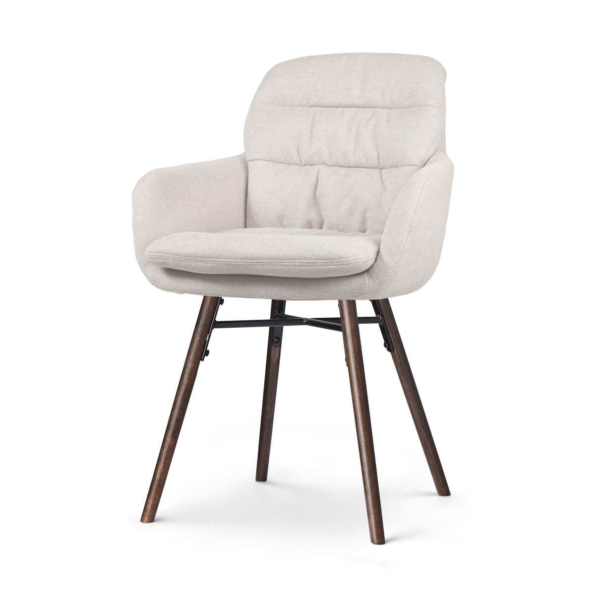 Nolon Nena-Mia Eetkamerstoel Beige - met Armleuning - Walnoot
