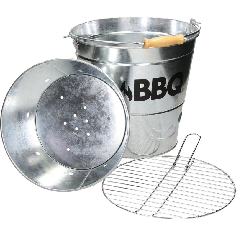 Seau à barbecue au charbon métal Ø 26,5 x 25 cm