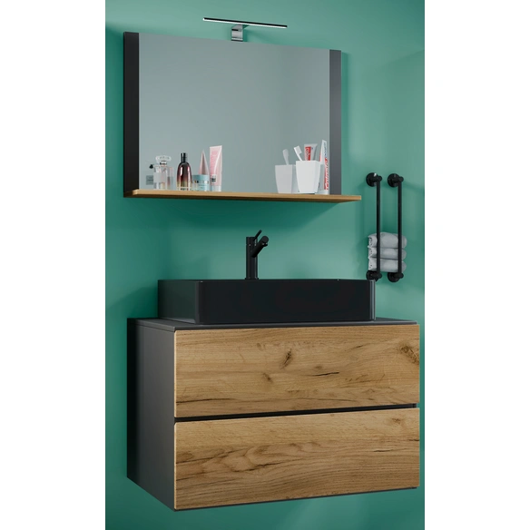 Waschplatz-Set »Lendas«, 3-tlg., 80 cm., anthrazit