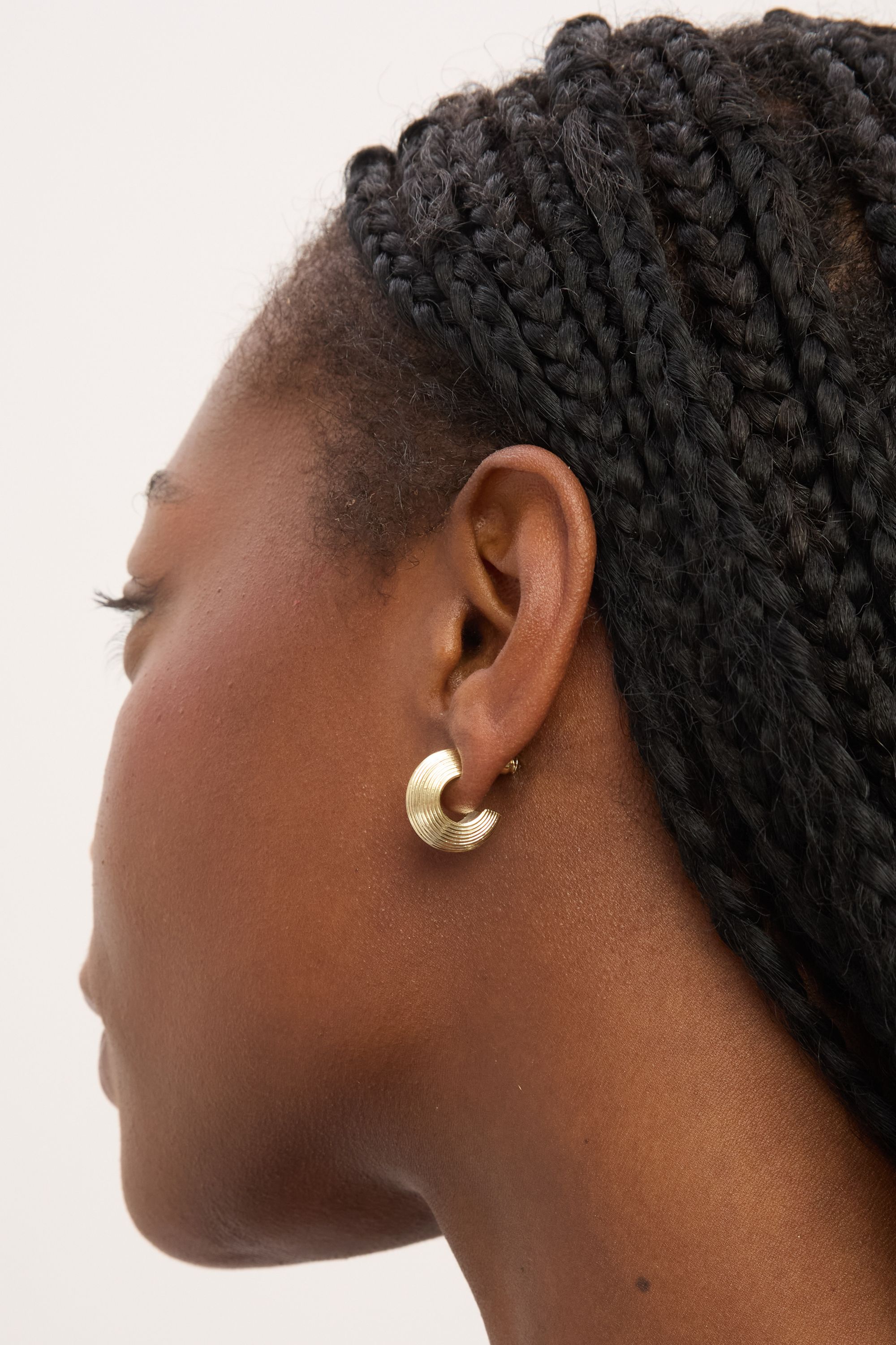 Jon Richard Ribbed Hoop Earrings