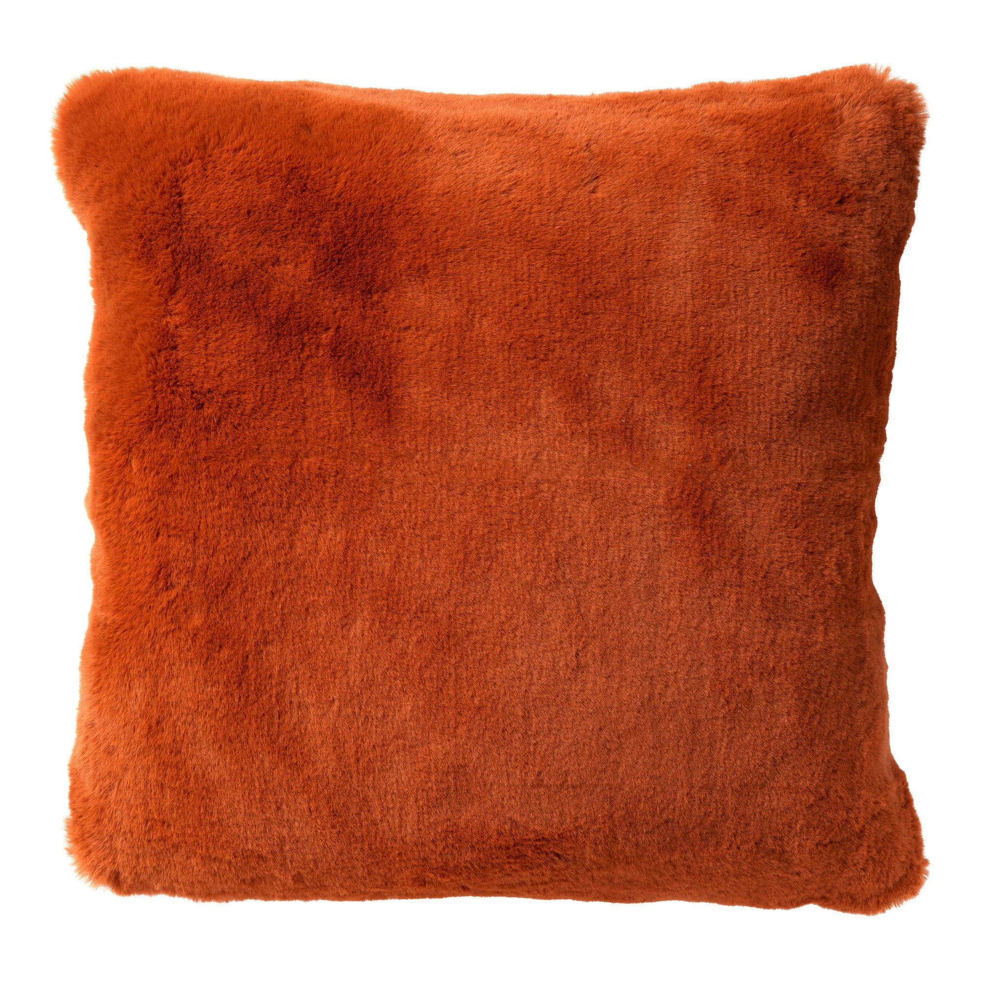 ZAYA - Coussin - orange fausse fourrure 60x60 cm uni