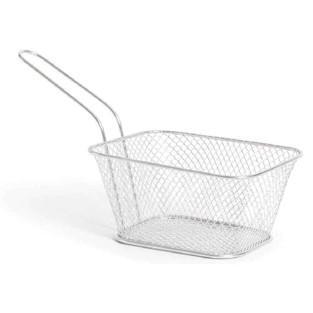 Panier à frites 23xH11,5x13,5cm acier doré ou argenté