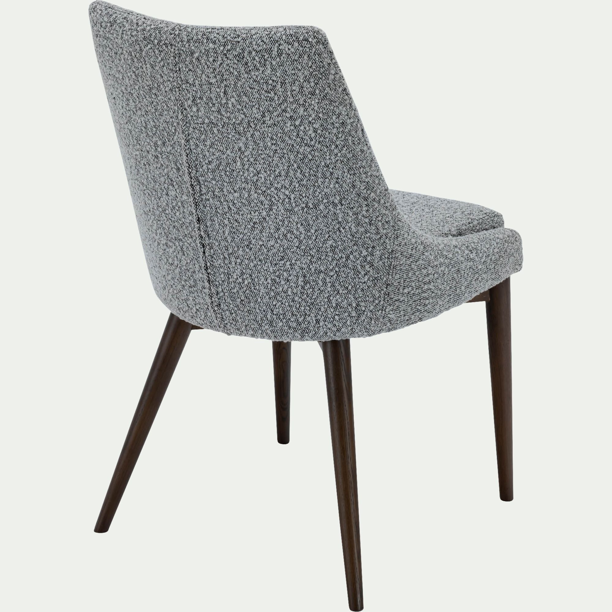 ABBY - Chaise de repas en tissu bouclette rasé - gris clair