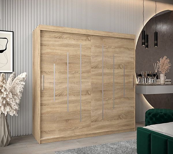 Armoire York a portes coulissantes H. 200 x L. 200 x P. 62 2 portes
