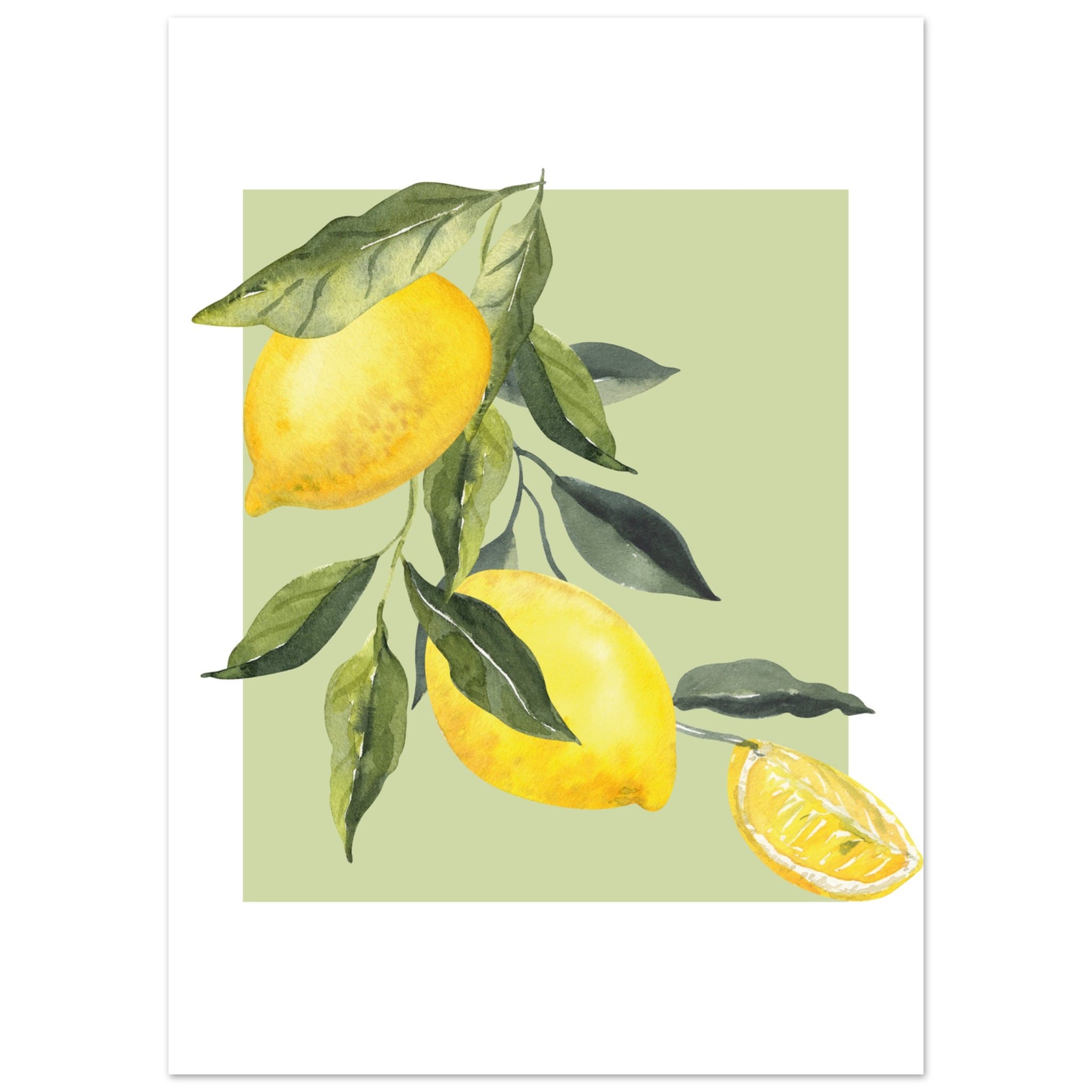 Artfulprints Poster Fruits - Lemon tree symphony  - 50x70 cm - Groen