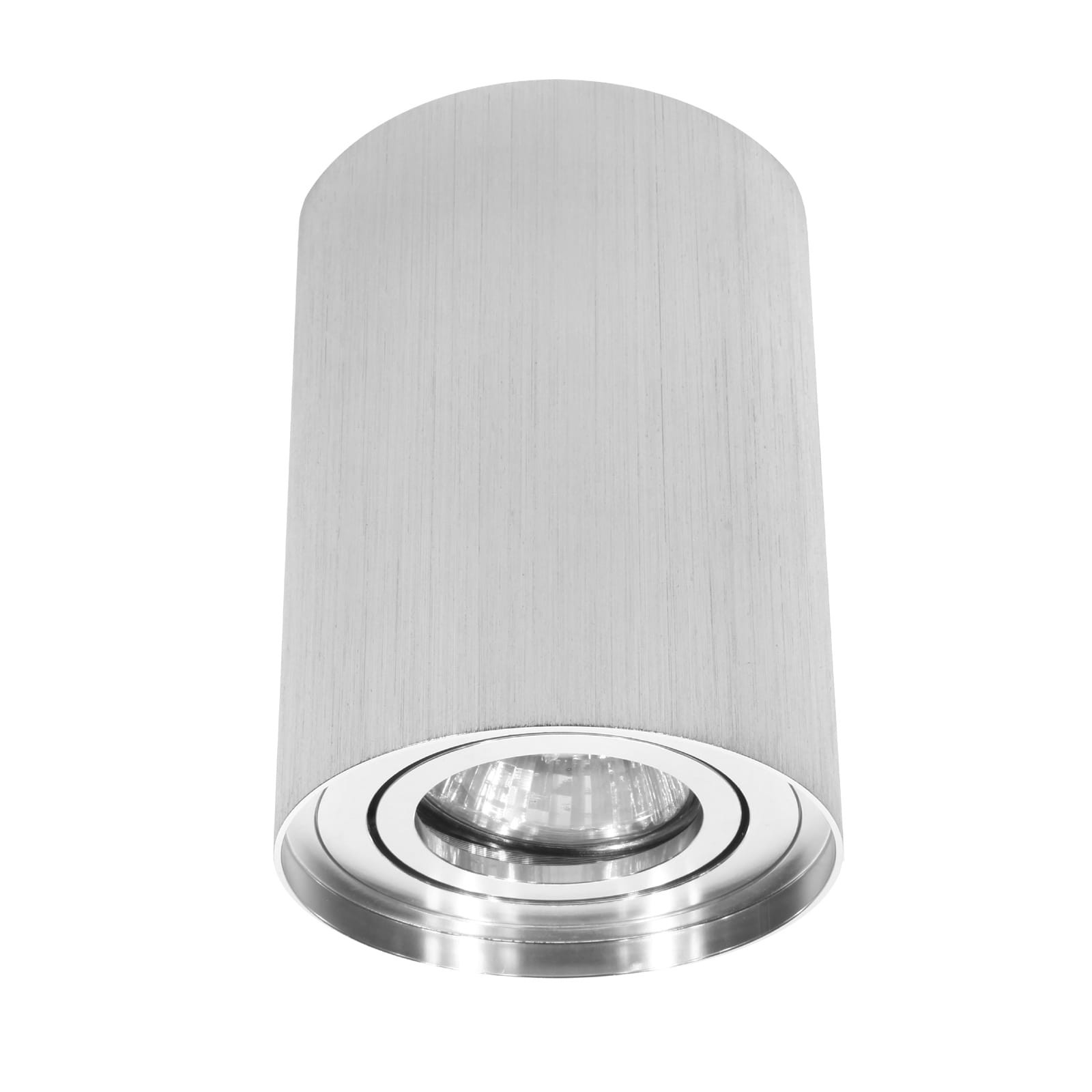 Alfa lampa sufitowa tuba kierunkowa srebrna szczotkowana