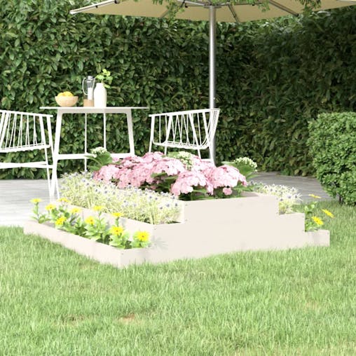 NNEVL Planter White 110x110x27 cm Solid Wood Pine