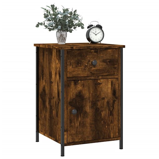 NNEVL Bedside Cabinets 2 pcs Smoked Oak 40x42x60 cm Engineered Wood
