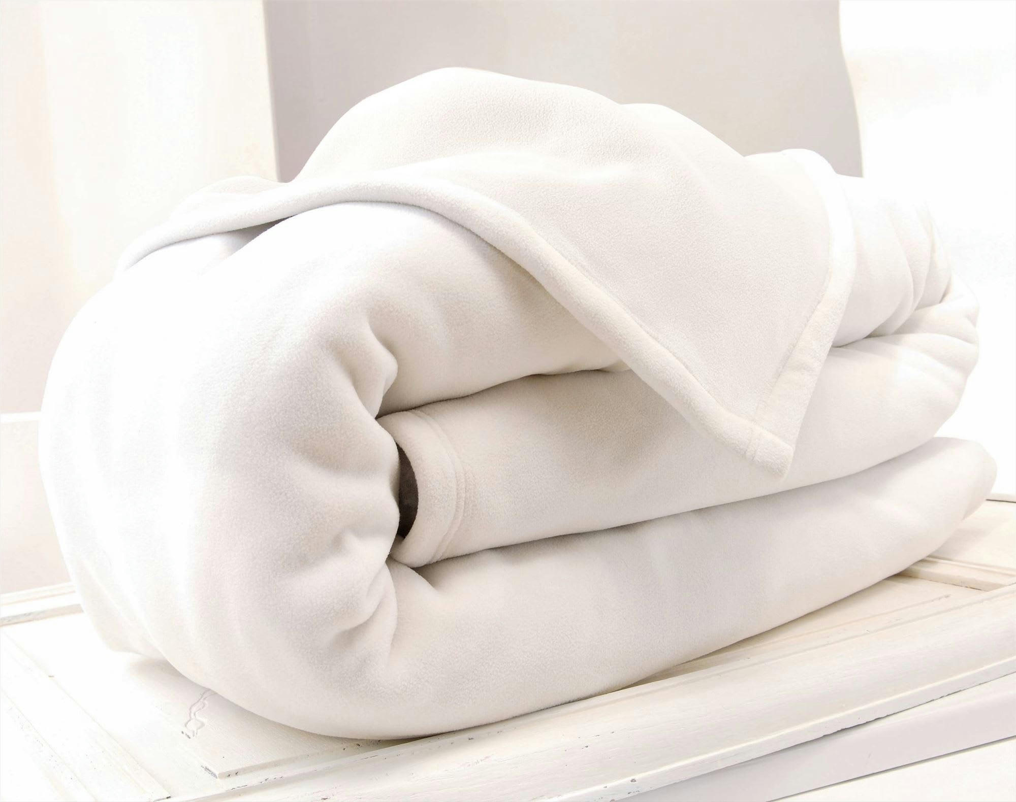 POLAIRE MICROFIBRE UNIE - Couverture tempérée 75x100 naturel en polyester