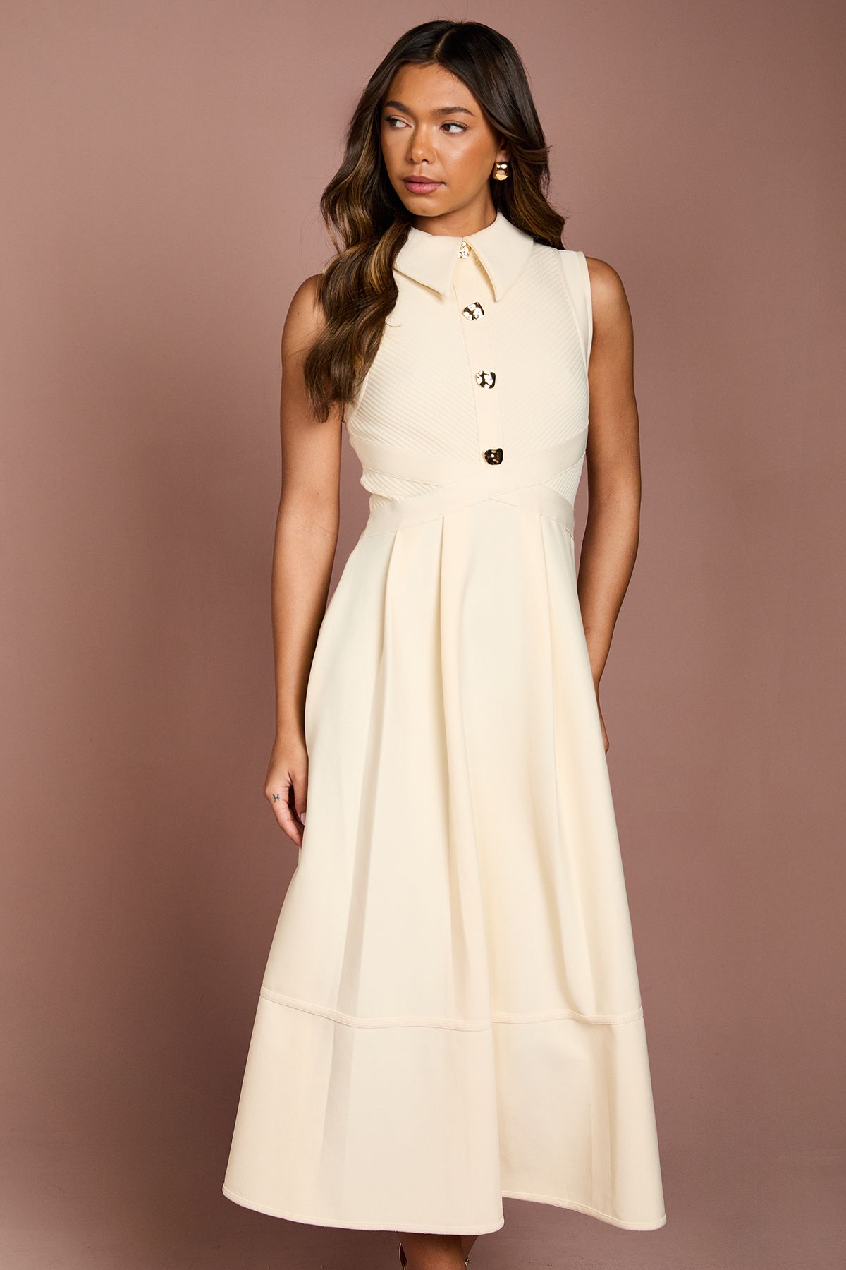 Coast Bandage Knit Shirt Midi Dress
