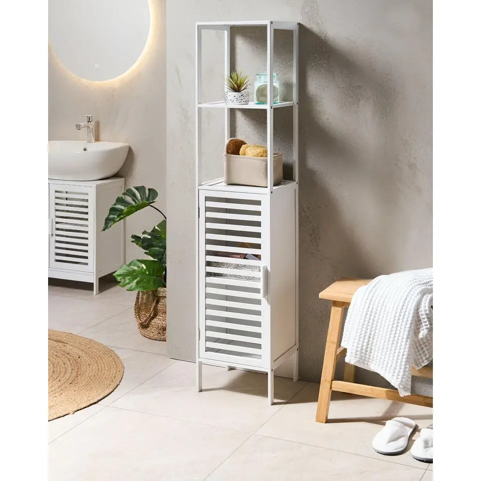 OWASSO - Badkamerkast - Wit - Bamboehout