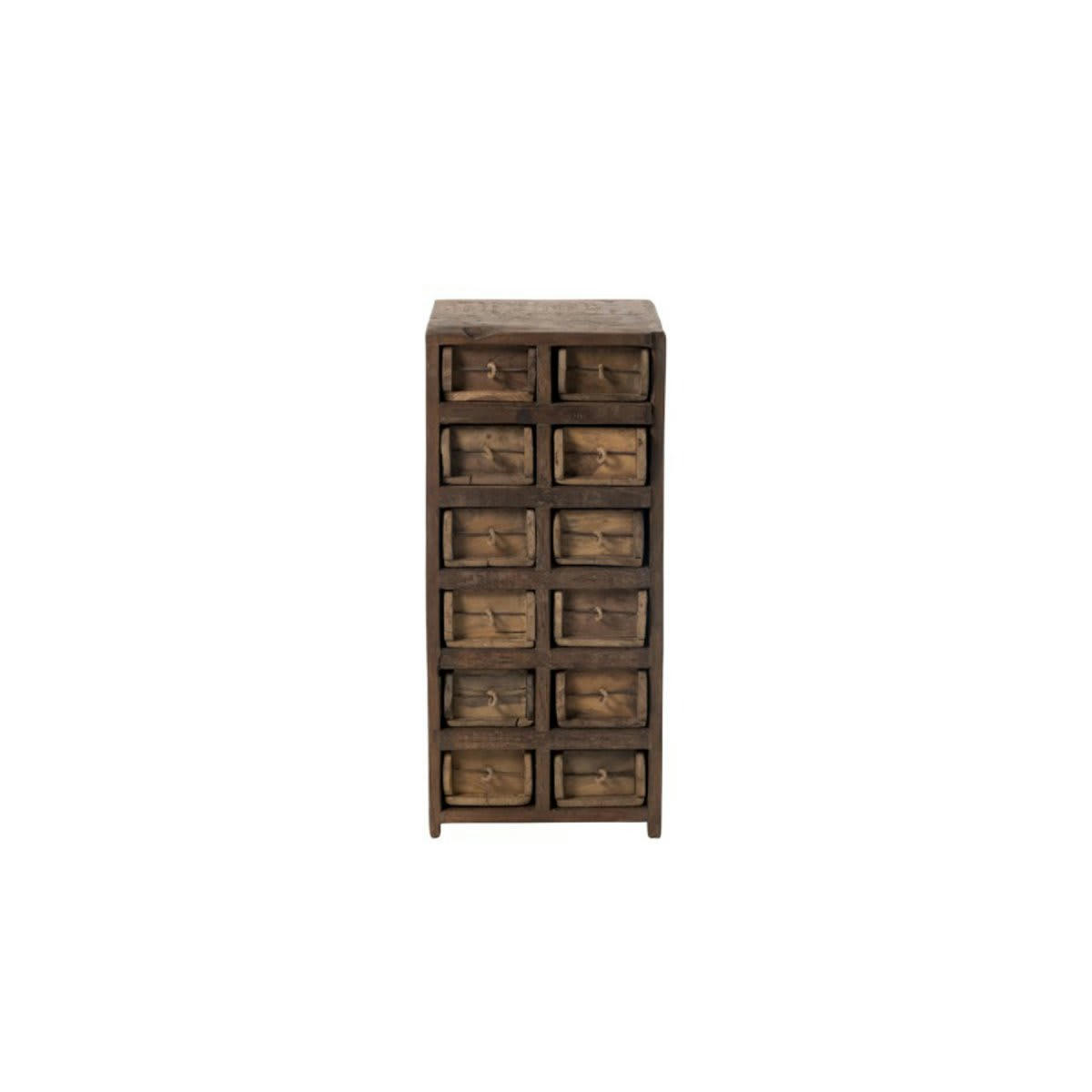 BAZA - Commode haute 12 tiroirs en bois recyclé