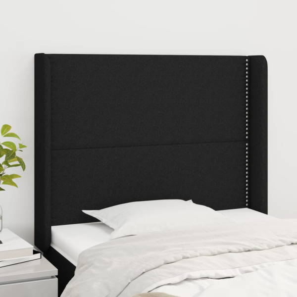 Wezgłowie Czarny 83 x 16 x 118/128 cm Tkanina vidaXL