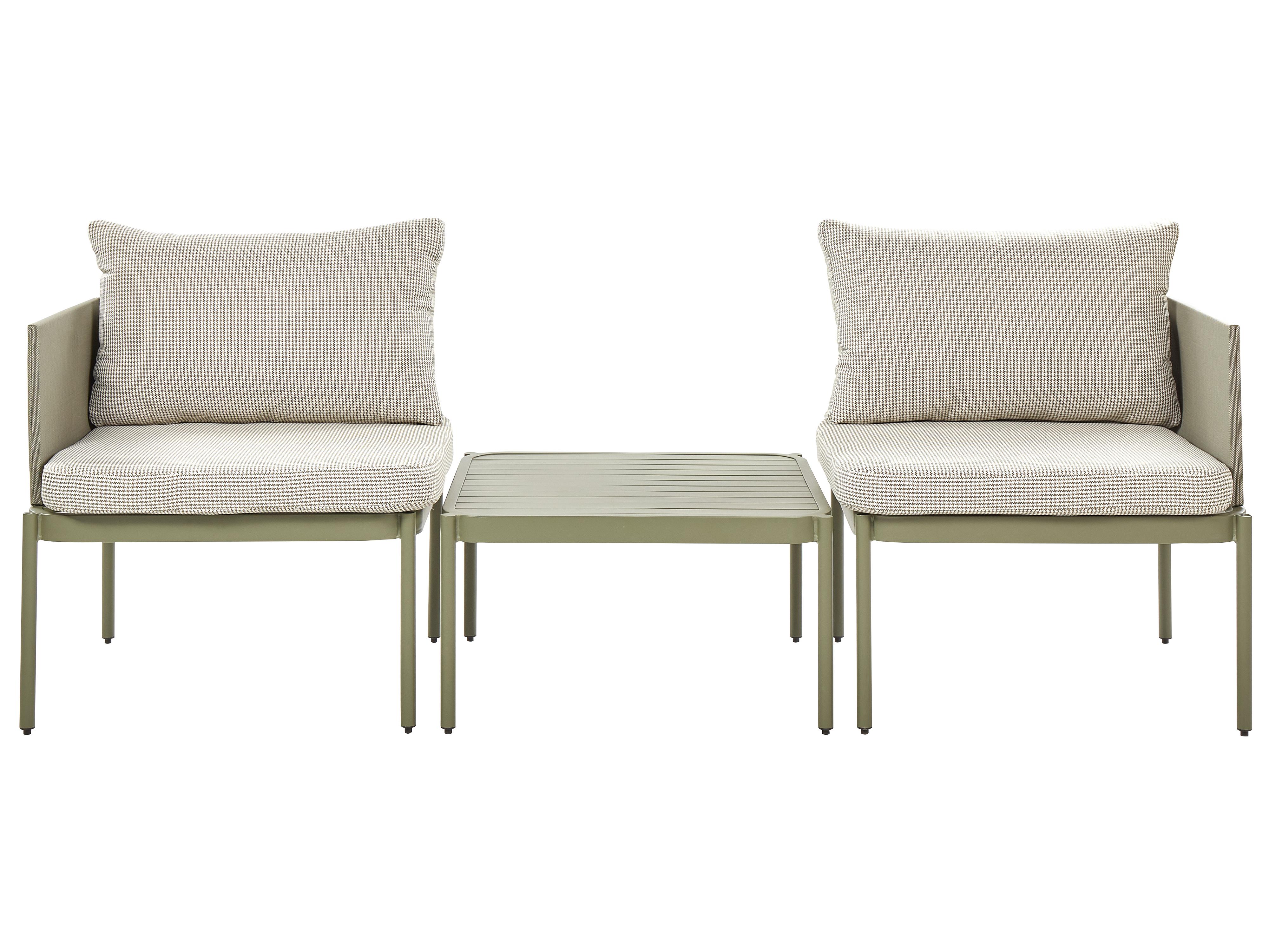 Garden Lounge Set with Table 2 Seater TERRACINA Metal Olive Green