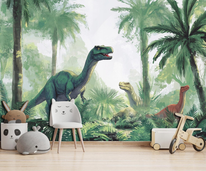 Fototapeta Dla Chłopca Dzieci Dinozaur Dżungla Las Tapeta Flizelina 250X175