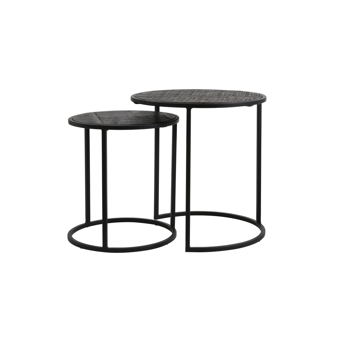 Light & Living bijzettafel DOBA - zwart - Ø50cm