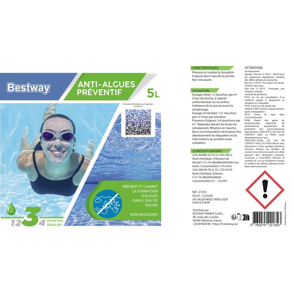 Anti algues piscine préventif 5L