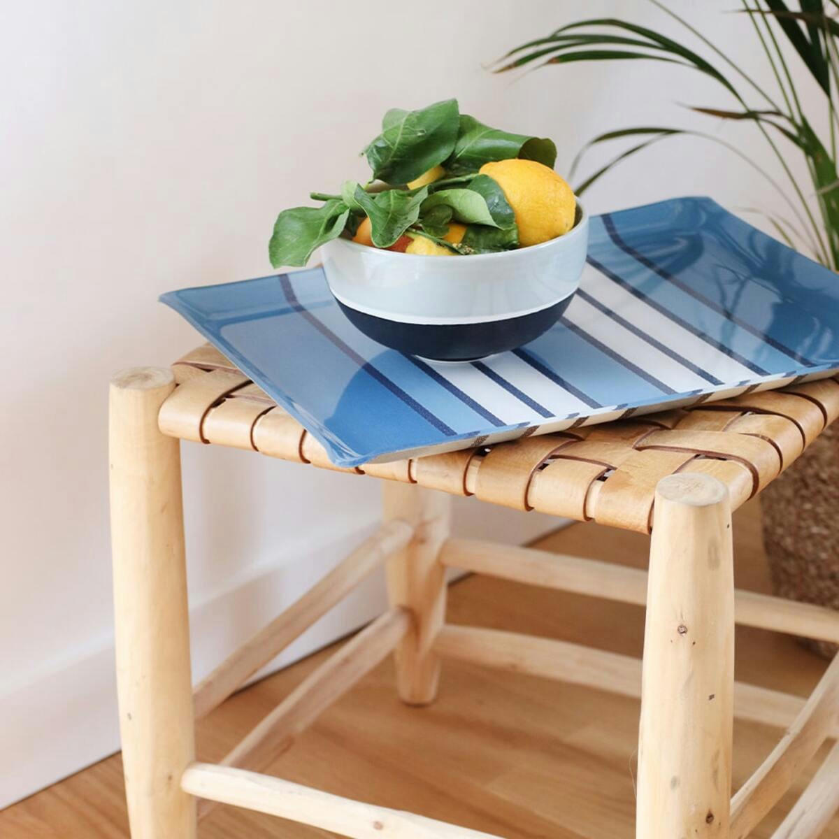 ESPELETTE - Plateau Cuisine Bleu 36x46 cm