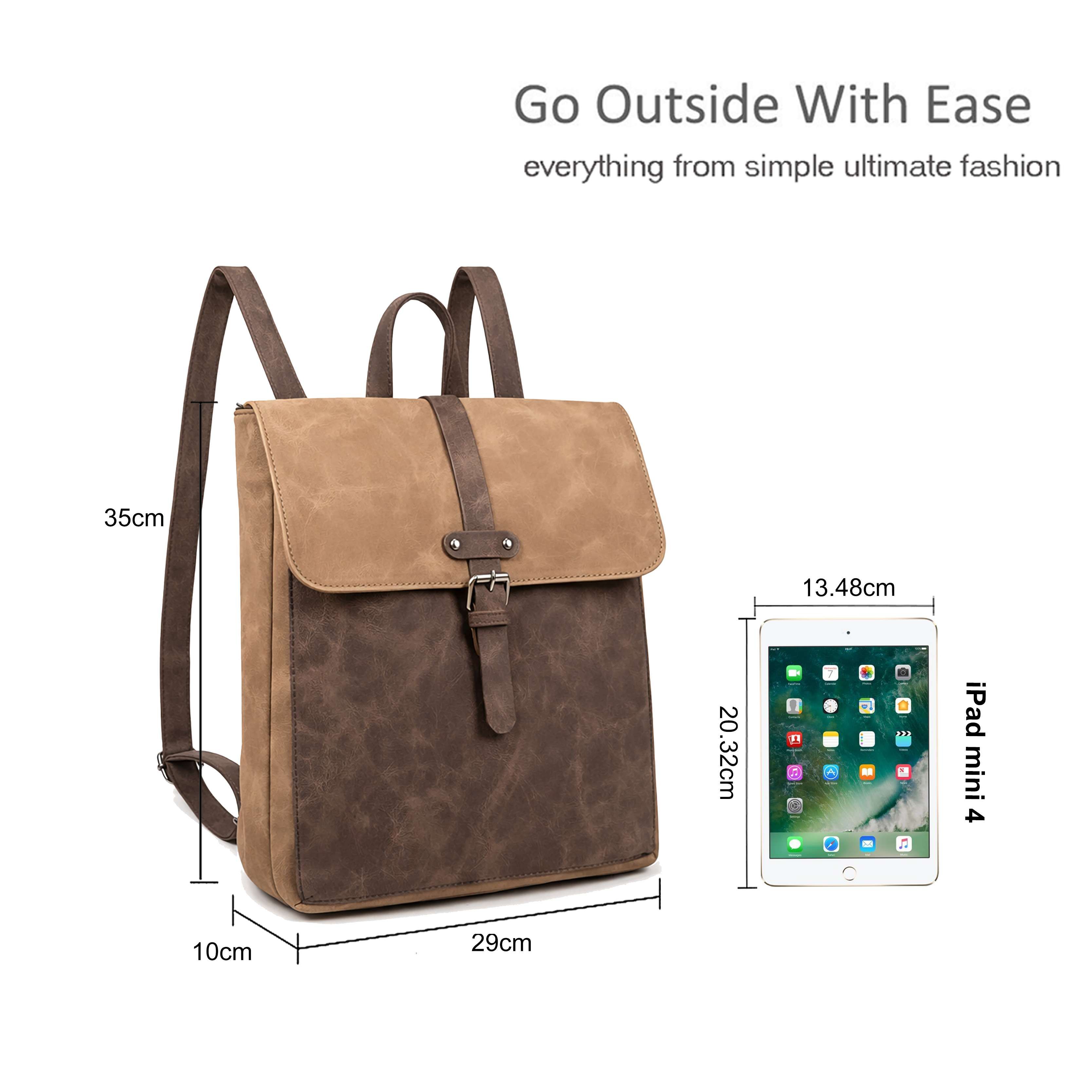 Kitise Two Tone Laptop Backpack with Buckle Flap Closure