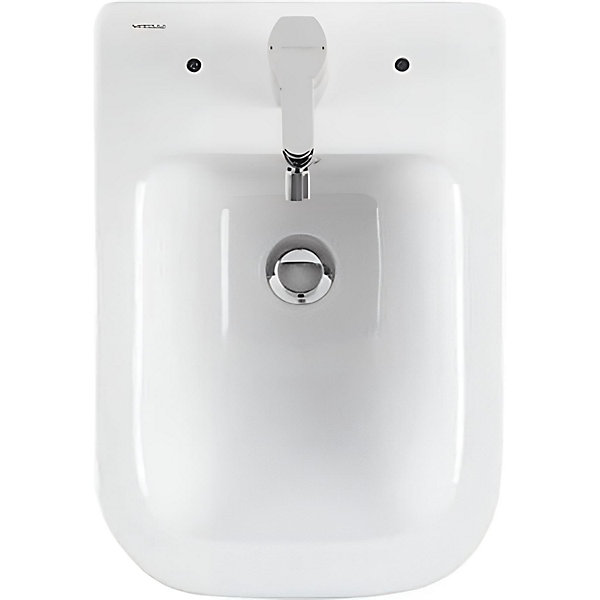 Bidet suspendu céramique traditionnelle SANINDUSA Look avec trous pour abattant blanc (abattant, robinet et vidage non inclus)