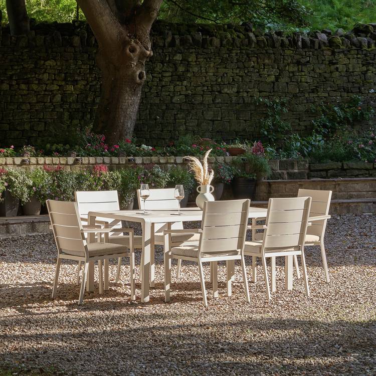 Pacific Aruba 6 Seater Metal Patio Set - Grey