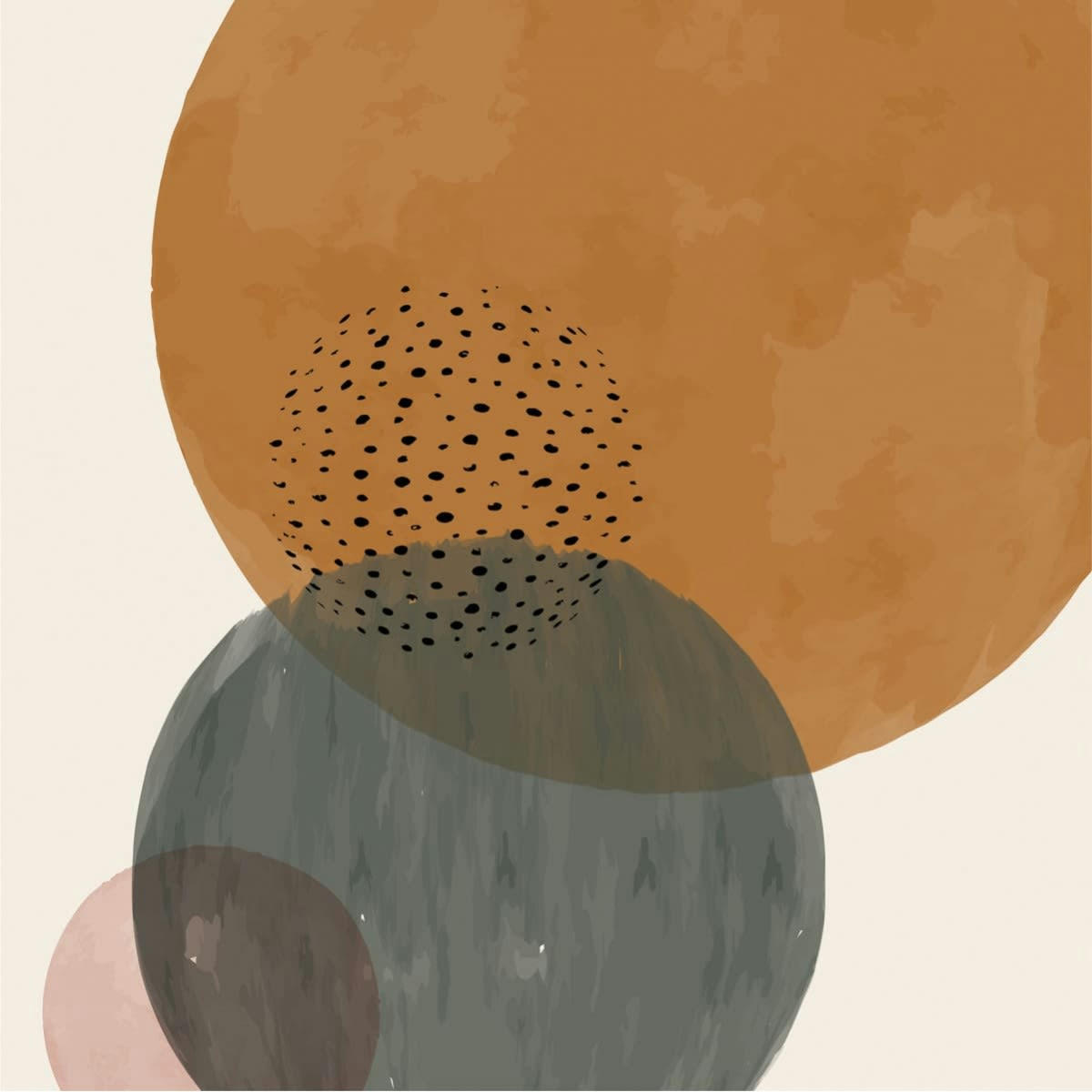 ABSTRAIT - Tableau sur toile rond abstrait 45x45 cm