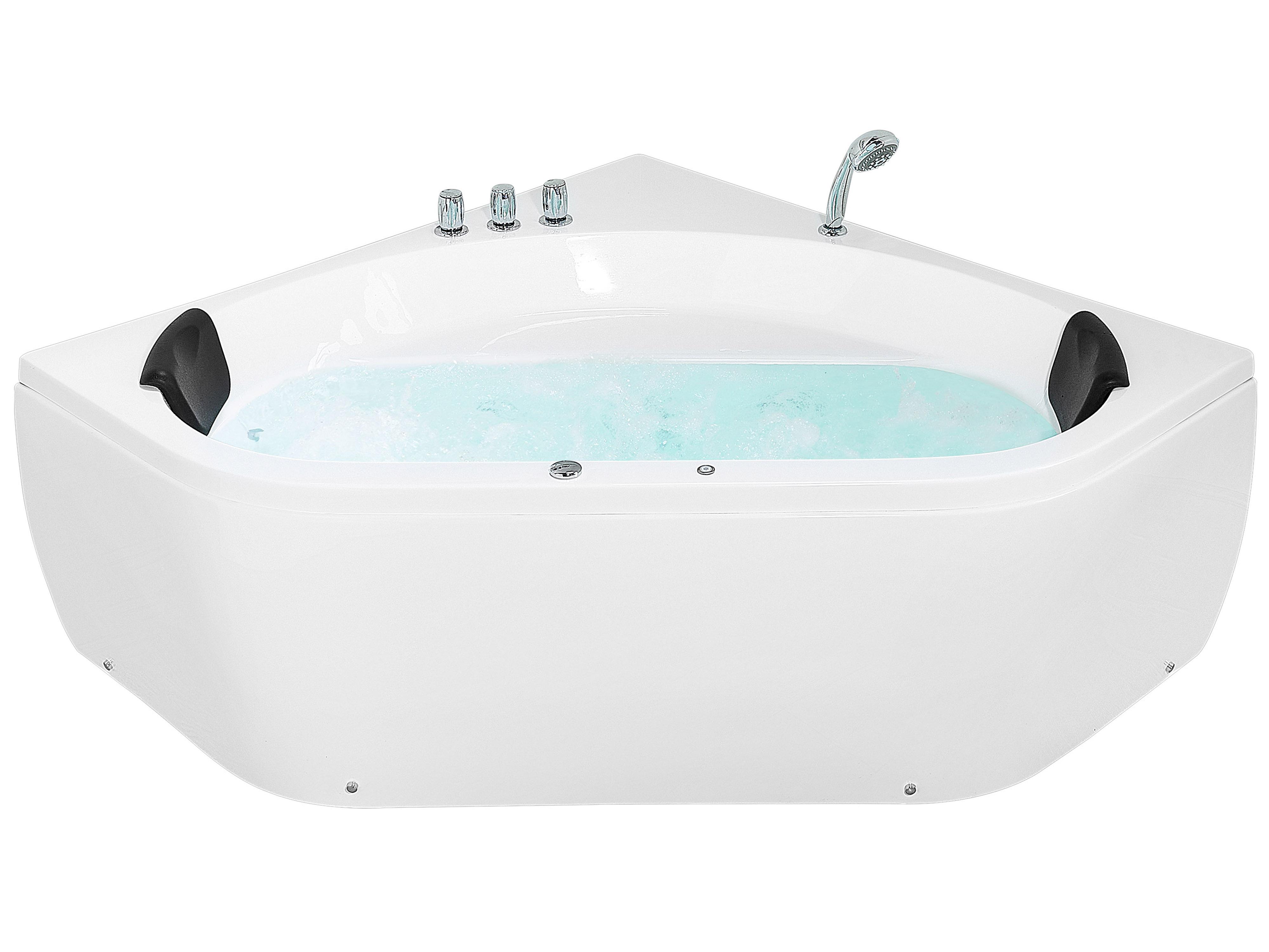 Corner Hot Tub with LED MEVES 1400 x 1400 mm White