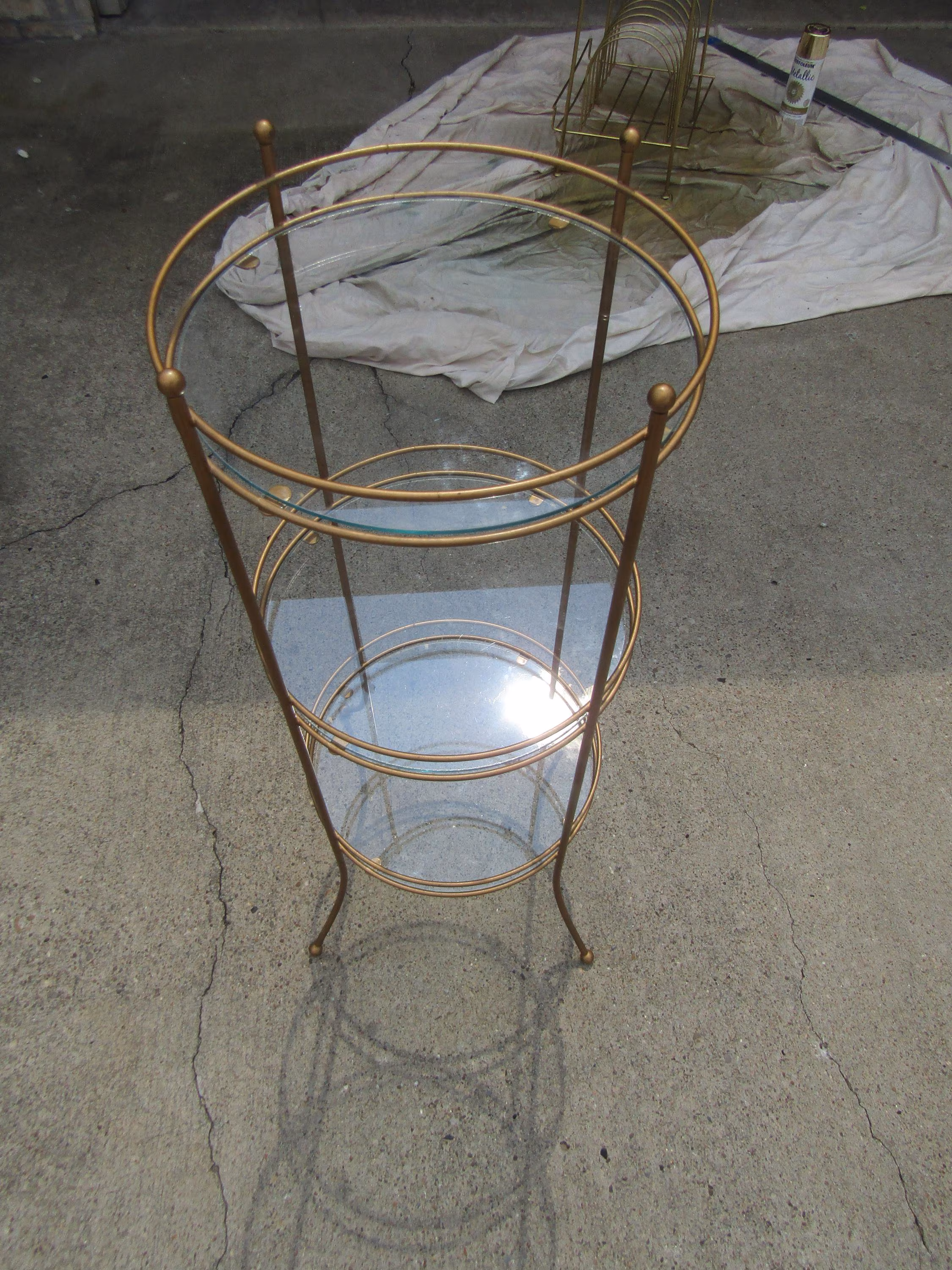 vintage metal 3 tier plant stand