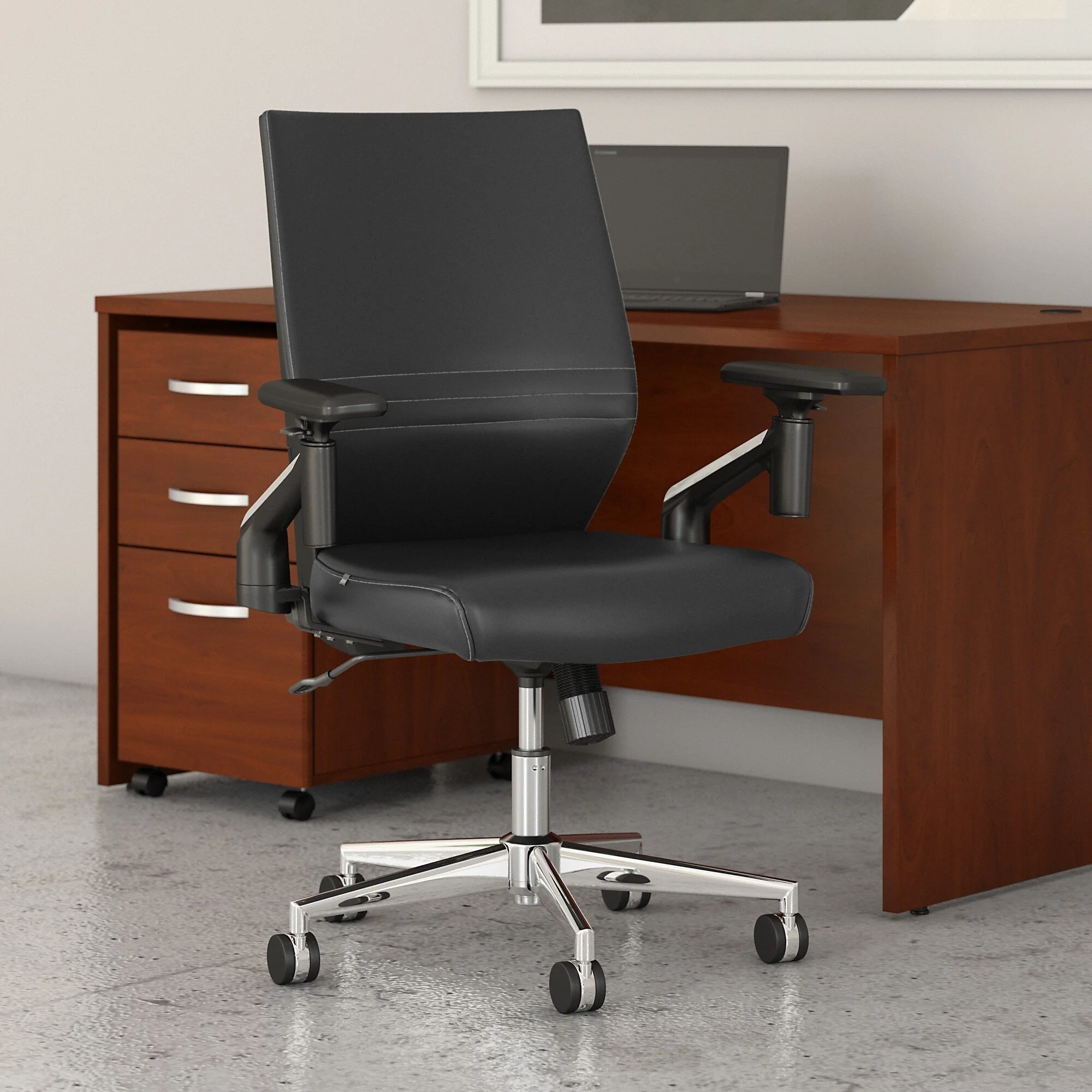 Laguna Mid Back Leather Office Chair by Bush Business Furniture