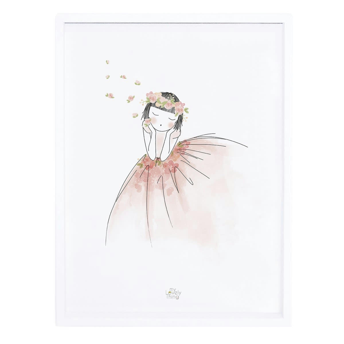 ROSAE - Affiche rêverie en Papier Rose