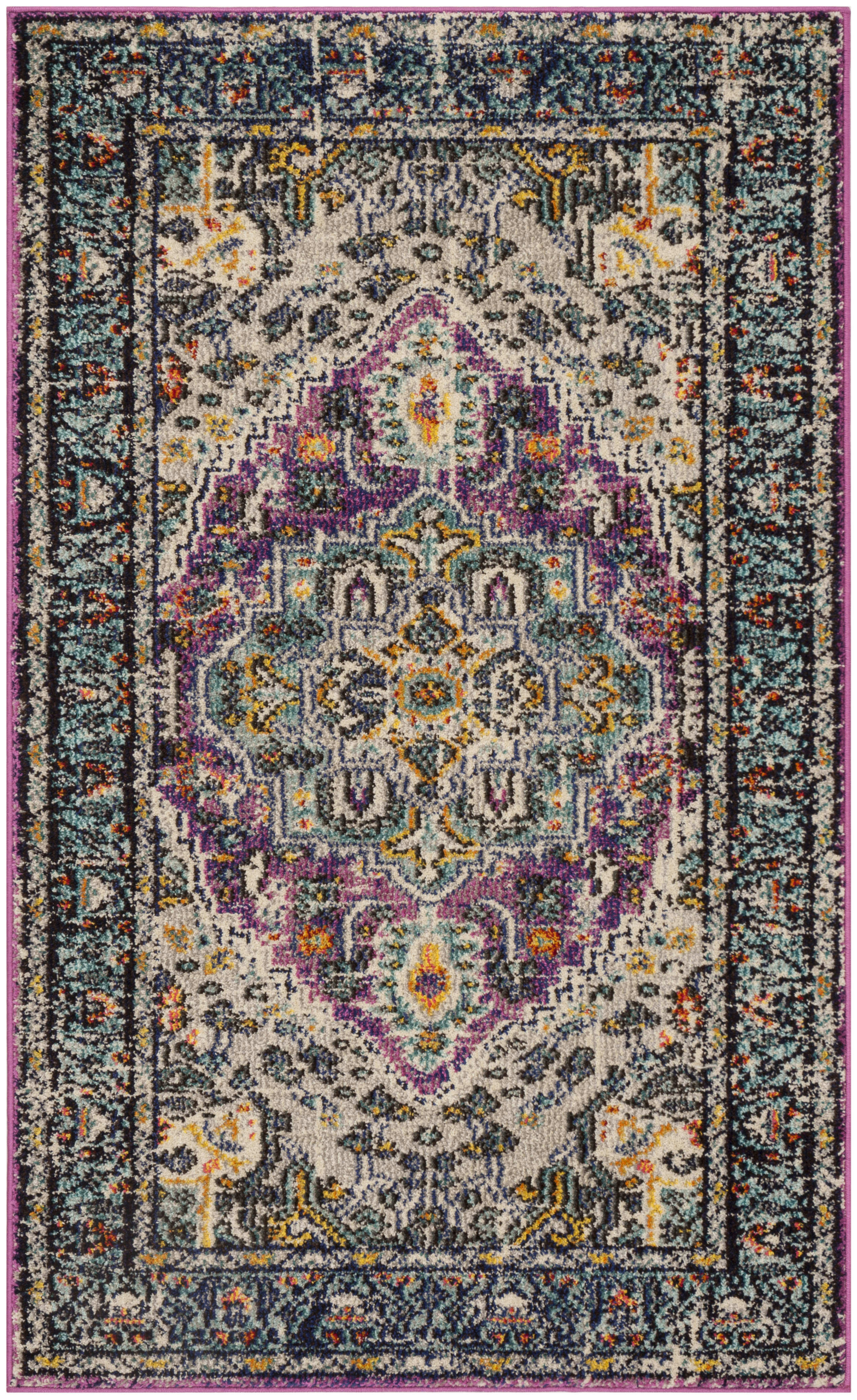 MONACO - Tapis de salon interieur en violet & bleu clair, 122 x 170 cm