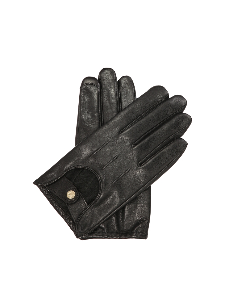 Black car gloves made of soft leather