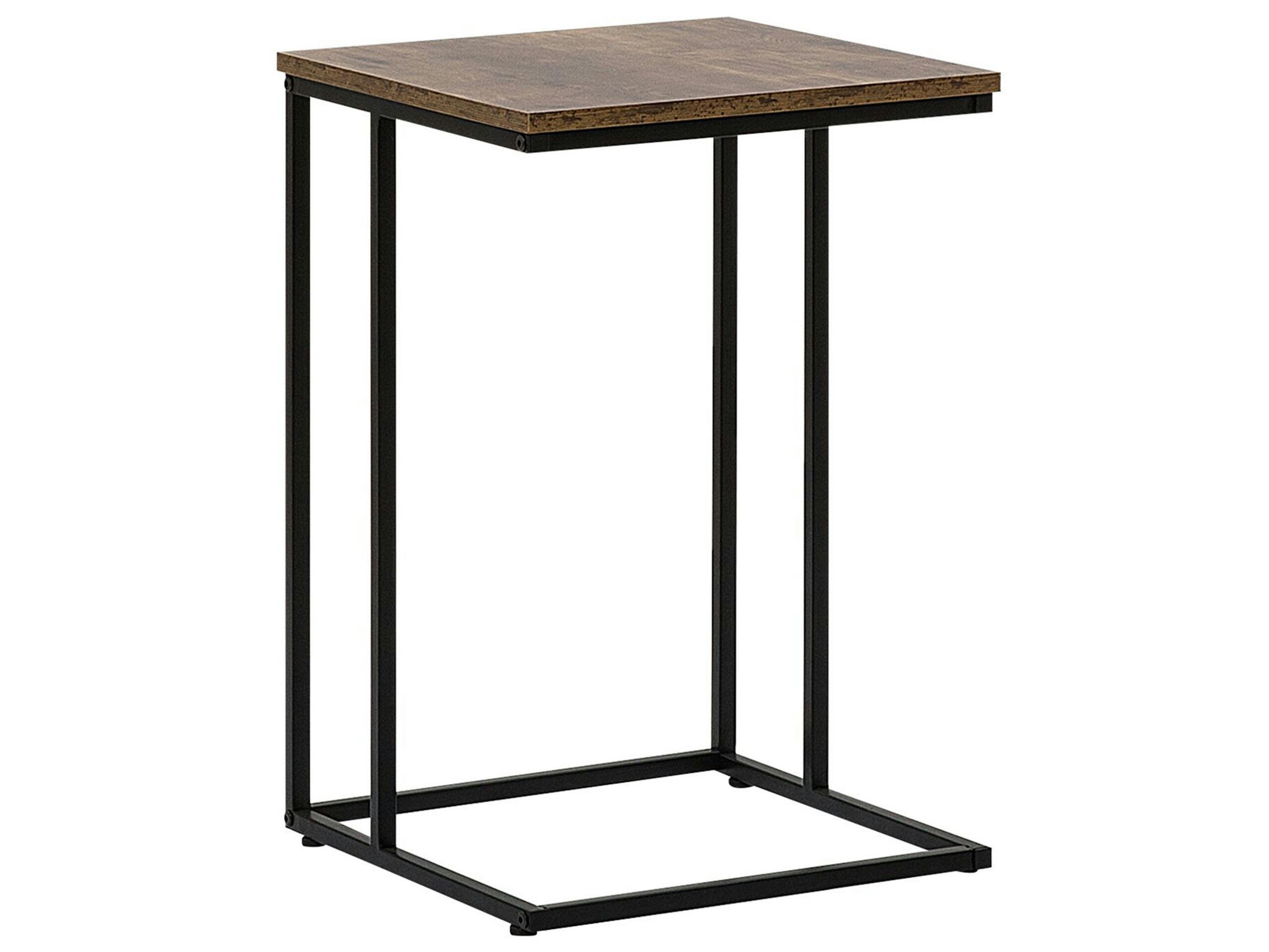 TROY - Table appoint en imitation bois foncé