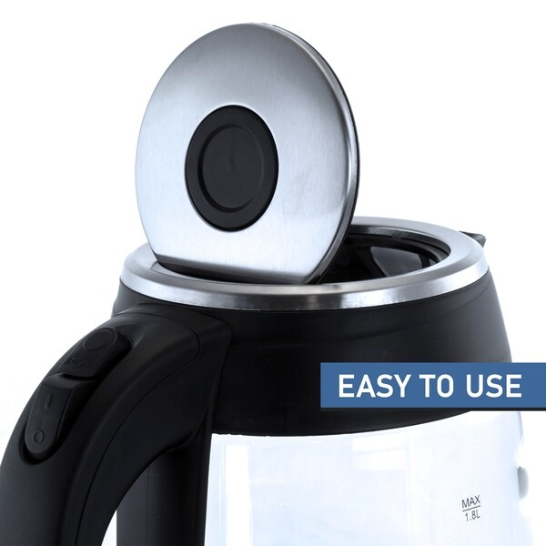 Mega Chef 1.8Lt. Glass and Stainless Steel Electric Tea Kettle