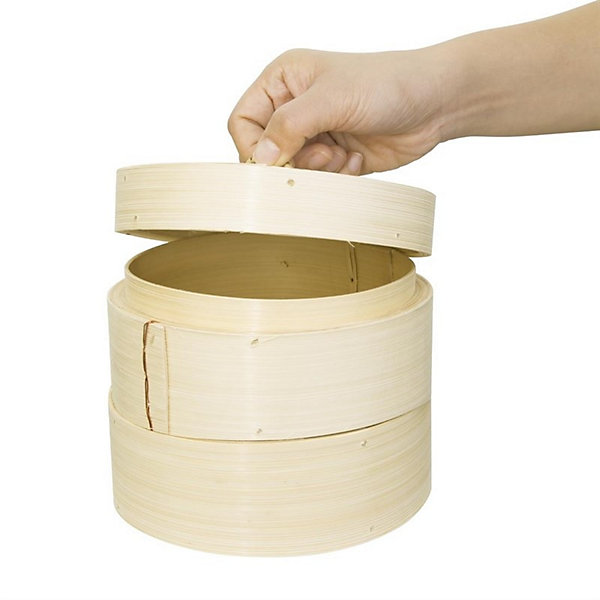 Cuiseur Vapeur en Bambou 152 mm - Vogue - Lot de 2 Avec 1 Couvercle