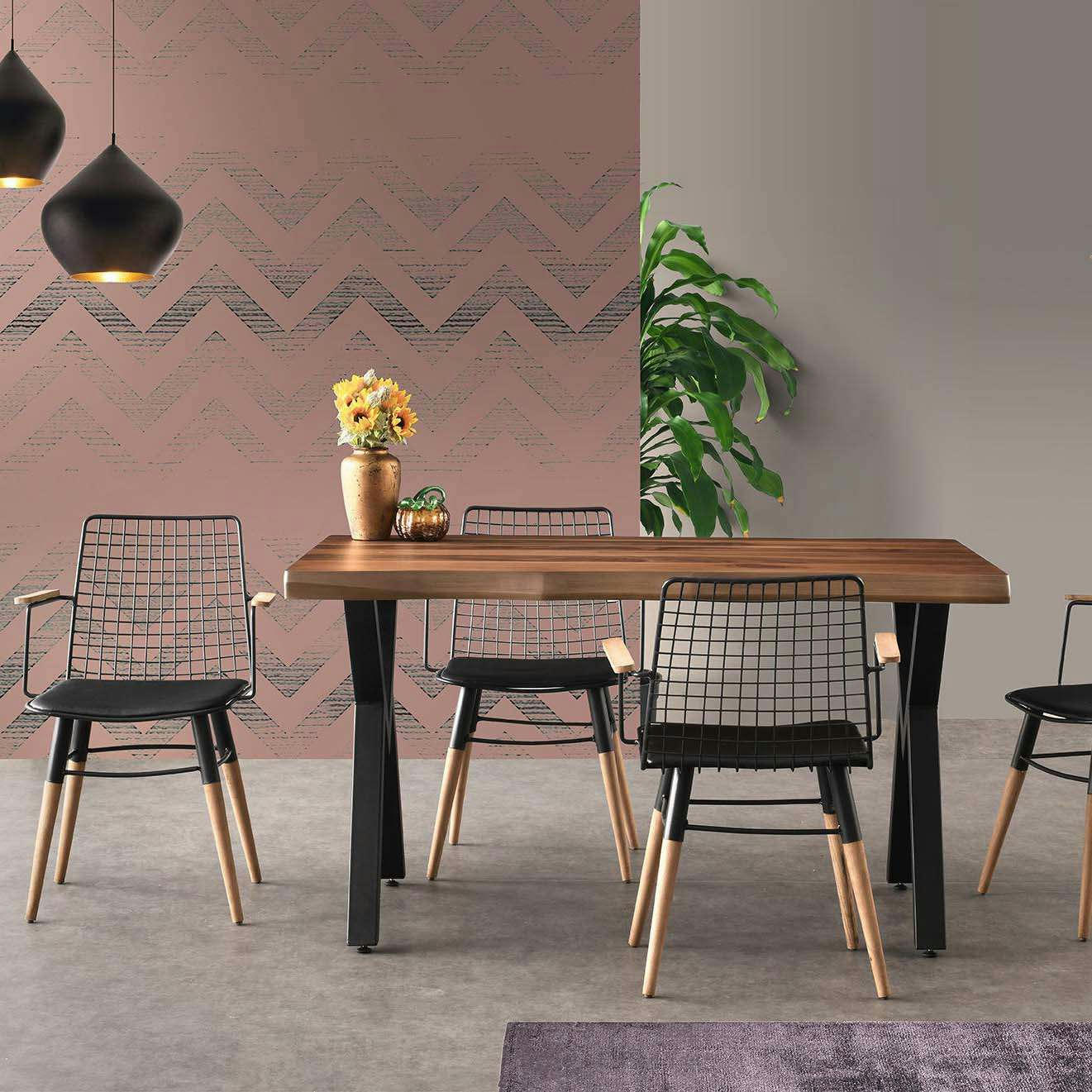 GALLEN - Chaise en métal trend (lot de 2)