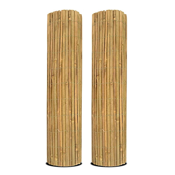 Lot de 2 Canisse en bambou, Brise-vue clôture de jardin décorative , couverture de protection contre le vent - H.100 x L.300 cm