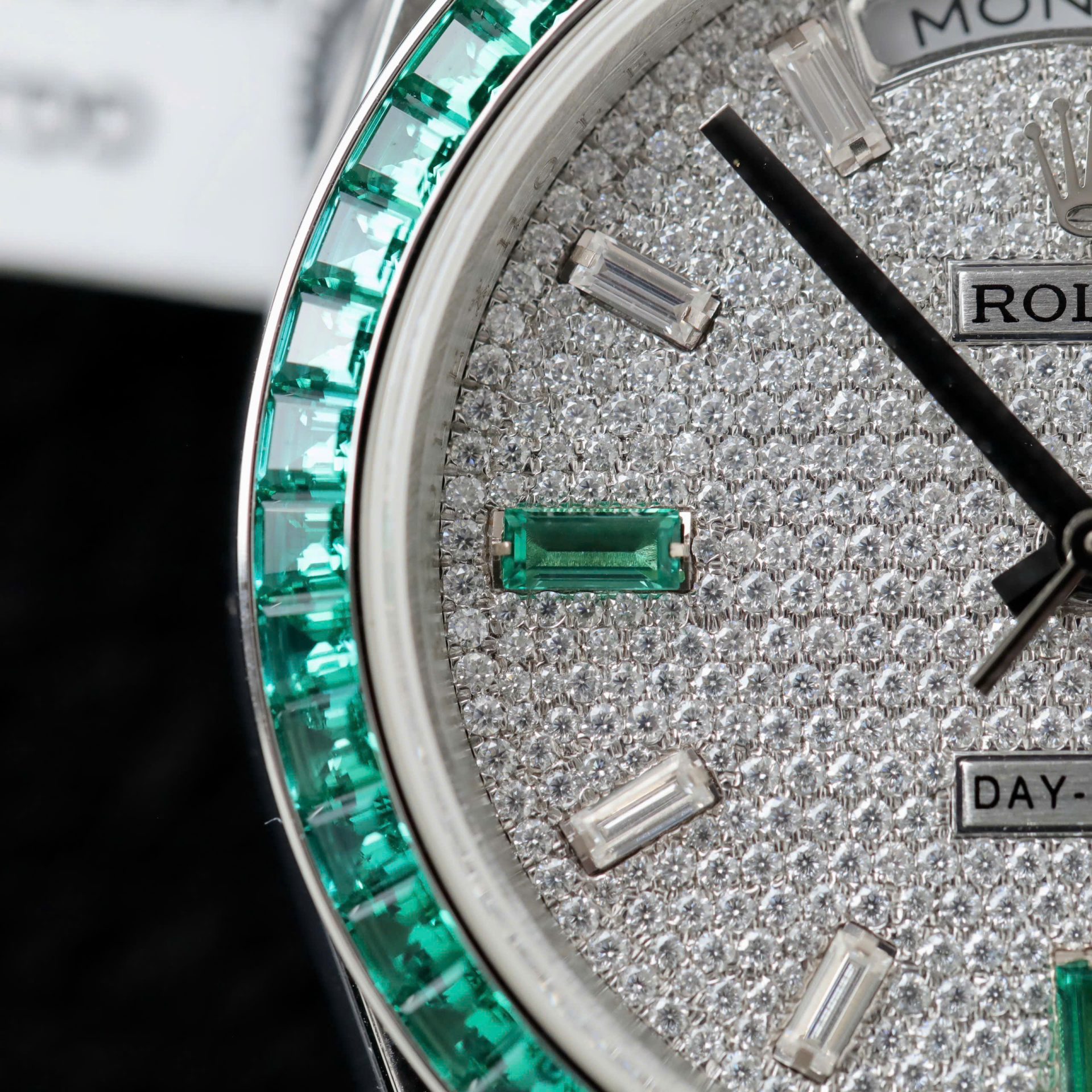 Rolex Day-Date 904L Steel Diamond Dial Baguette Diamond 40mm Super Clone