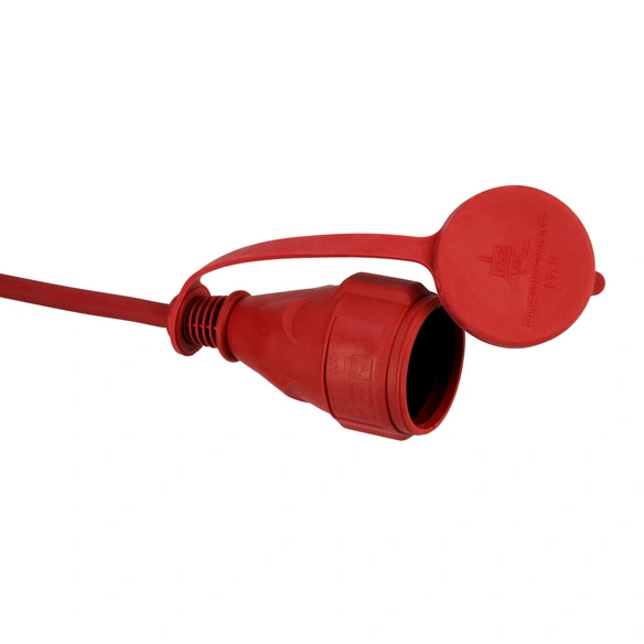 Verlängerungskabel, ca. 25 m, rot, Schutzkontakt