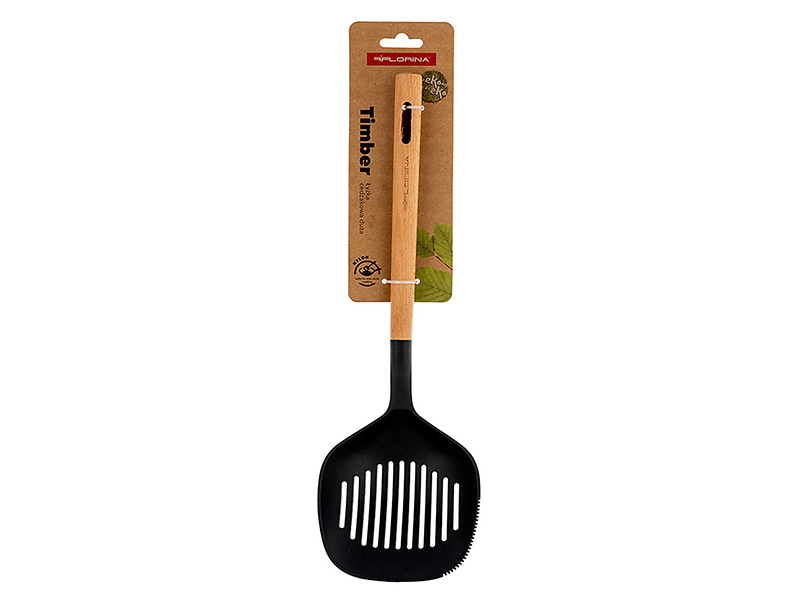 Łyżka cedzakowa nylonowa Timber czarna
