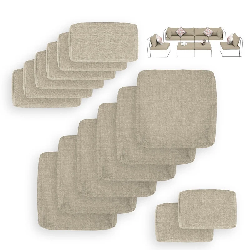 FINCATI 27 × 27 Sectional Cushion Slipcover, Outdoor Cushion Replacement Cover, Patio Seat Cover 27 Inches (COVER ONLY!)