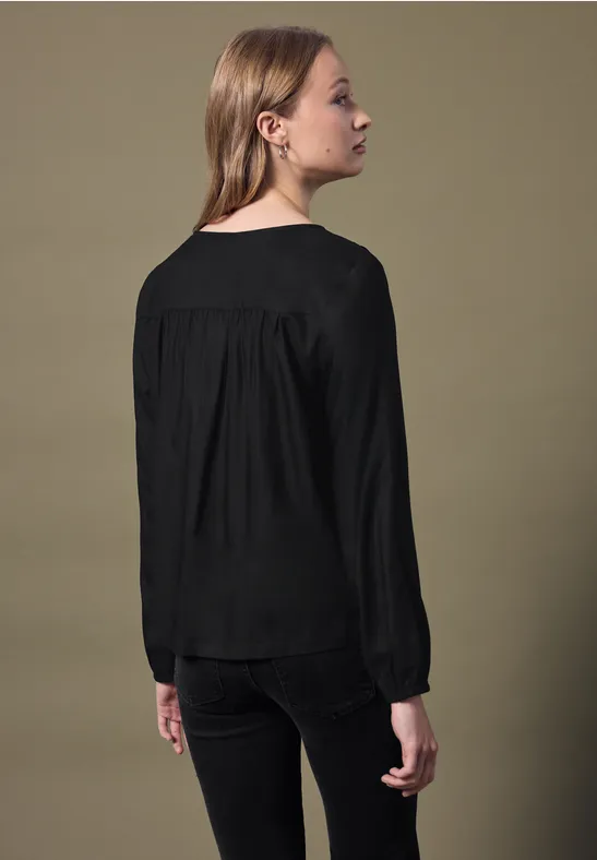V-Neck Bluse mit Knöpfen