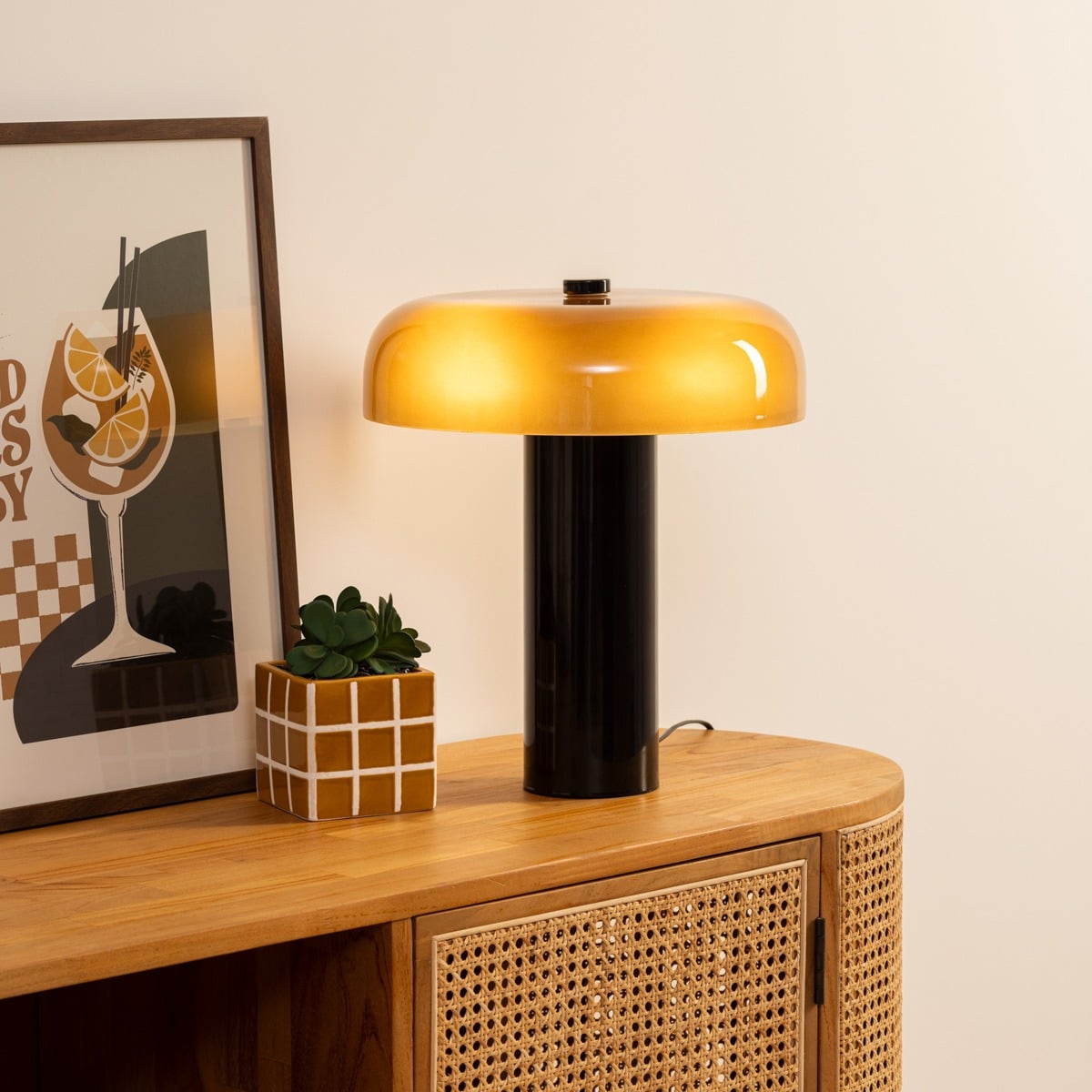 Lampa JODY bursztynowa 33x37 cm