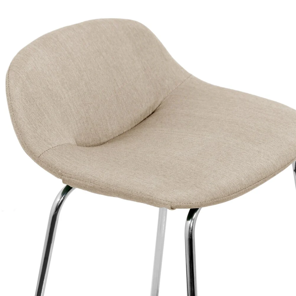 Set of 2 Agalia Modern Fabric Chrome Frame Low Back Bar Stool